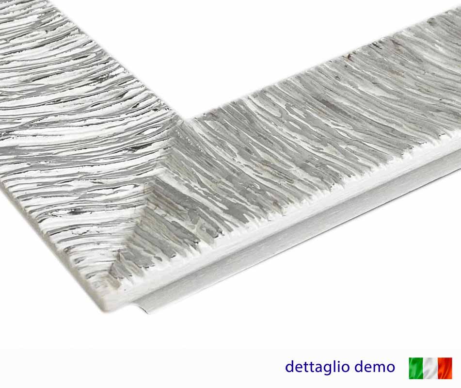 Quadro Albero della Vita con glitter e cornice argento su tela