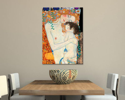Quadro d’autore Klimt Madre con Bambino su tela