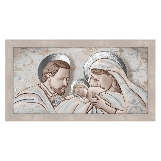 Quadro religioso Kiss Ceramic con cornice beige moderno