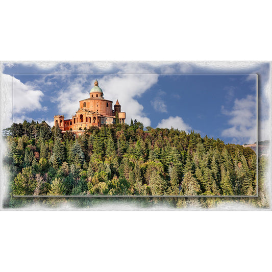 Quadro Bologna Santuario su tela con cornice decorata