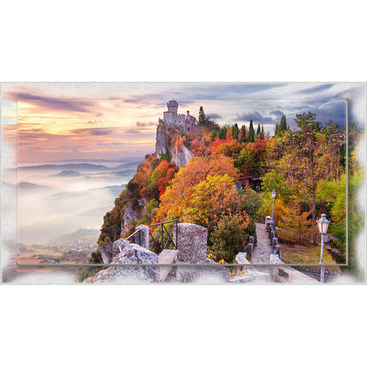 Quadro San Marino su tela con cornice decorata