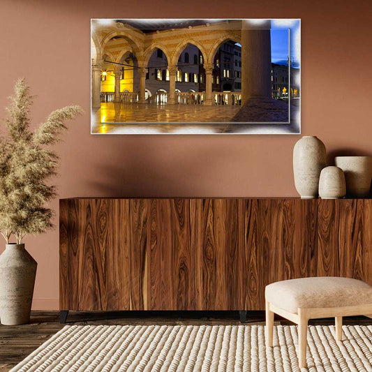 Quadro Udine Archi Loggia Lionello su tela con cornice decorata