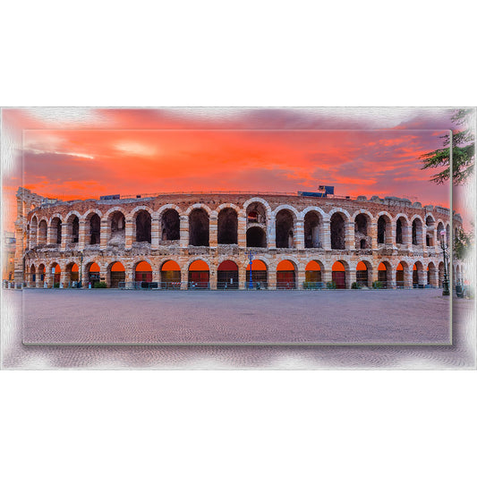 Quadro Verona Arena su tela con cornice decorata