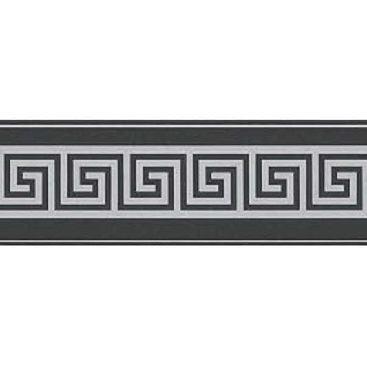 Bordo adesivo Greca Nero Argento metallica