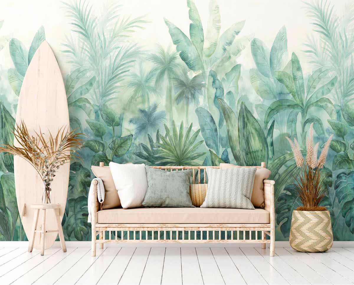 Carta da parati Watercolor Jungle | pannello digitale in TNT