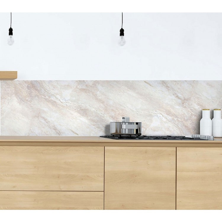 Paraschizzi adesivo cucina Marmo Beige ignifugo