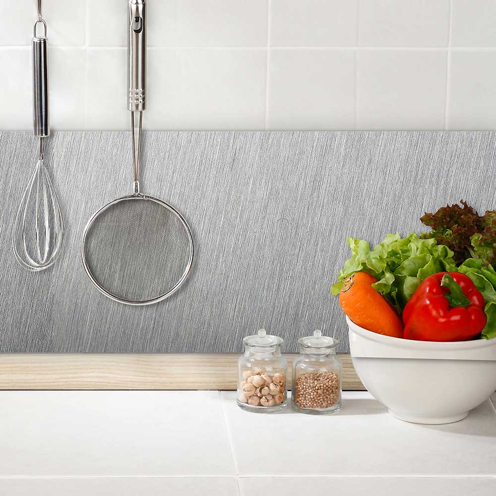 Paraschizzi cucina in alluminio Spazzolato