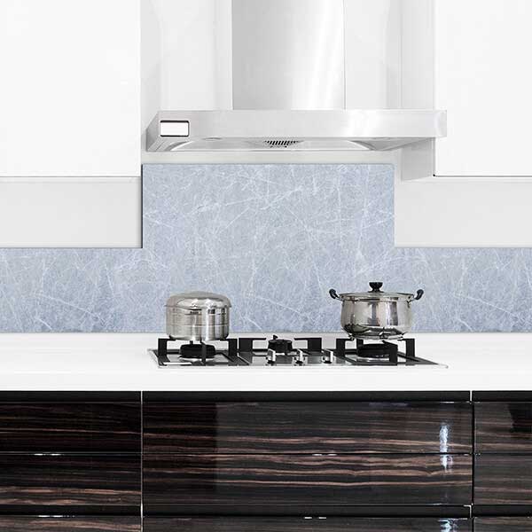 Paraschizzi cucina in alluminio Marmo Grigio