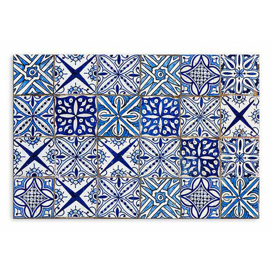 Paraschizzi cucina in alluminio Azulejos Azzurro