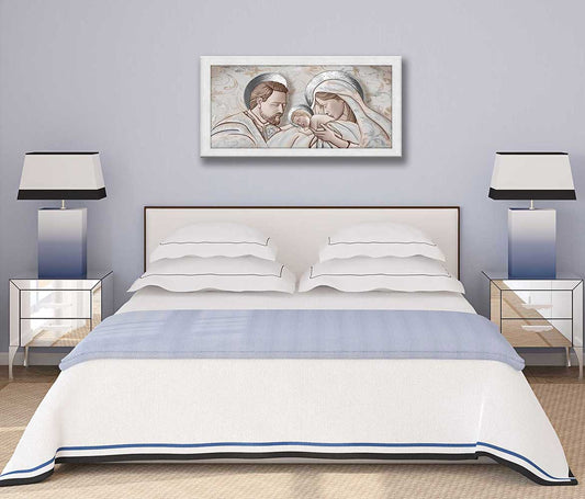 Quadro religioso Kiss Ceramic con cornice grigia moderno
