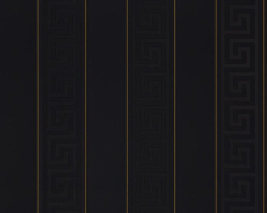Carta da parati Versace Greek Key Righe Nere