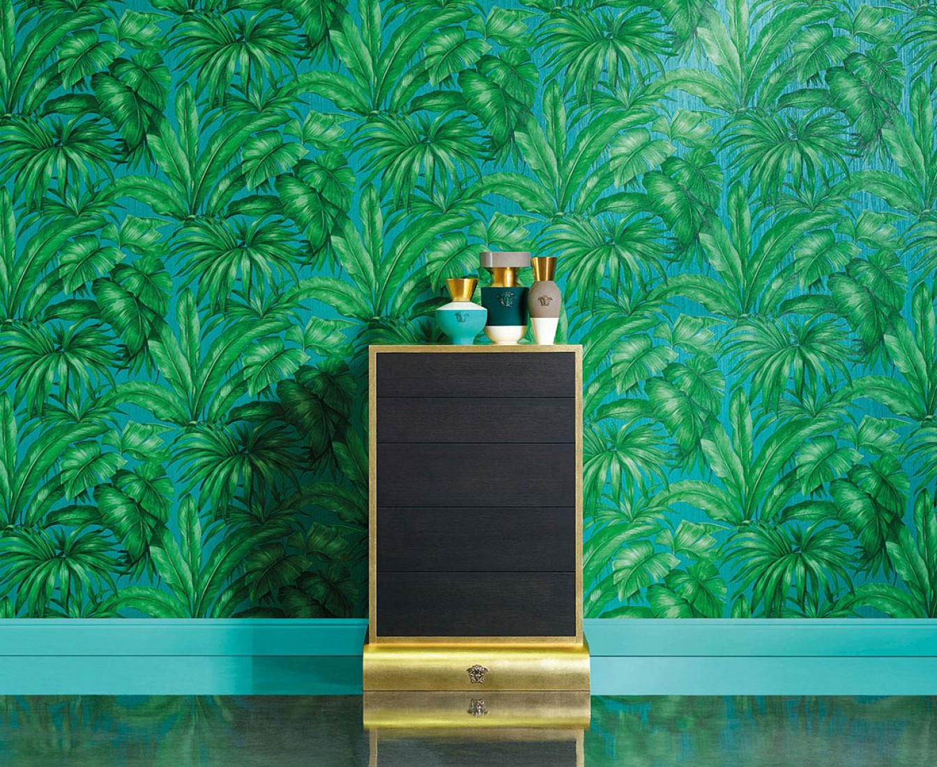 Carta da parati Versace Jungle Blue TNT lusso