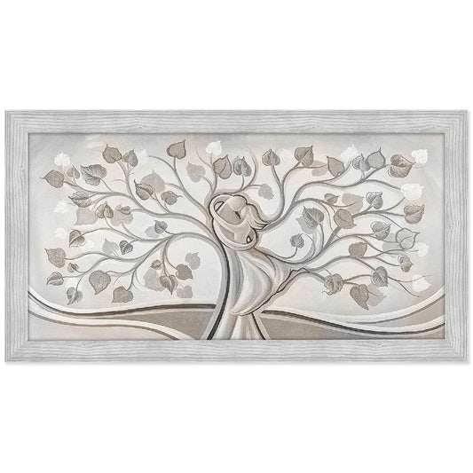 Quadro Abbraccio nell'Albero con cornice grigia moderno