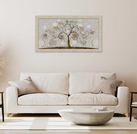 Quadro Albero della Vita con glitter e cornice oro