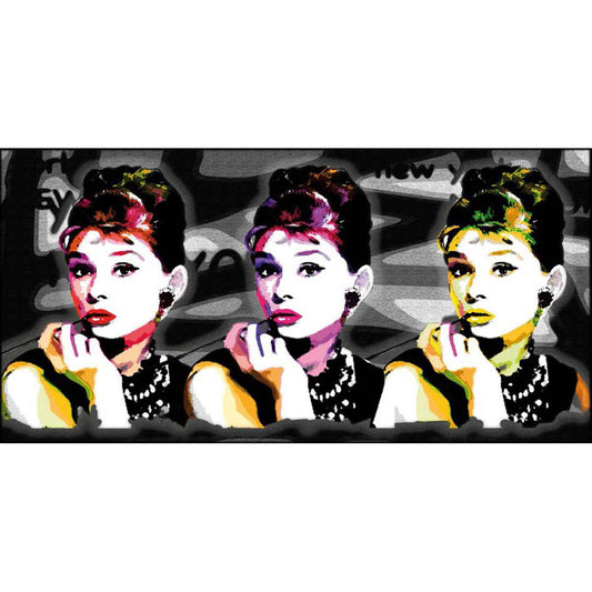 Quadro Audrey Hepburn Pop Art su tela