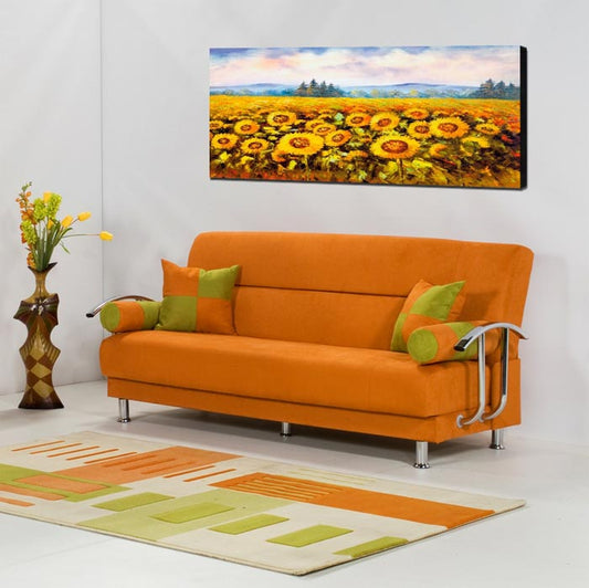 Quadro paesaggio Girasoli su tela