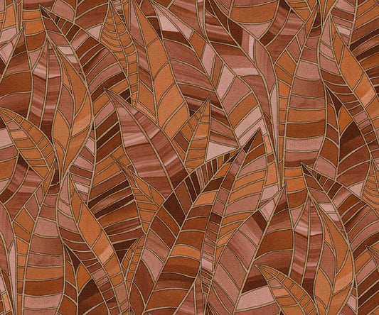 Carta da parati moderna Mosaic Leaves 2