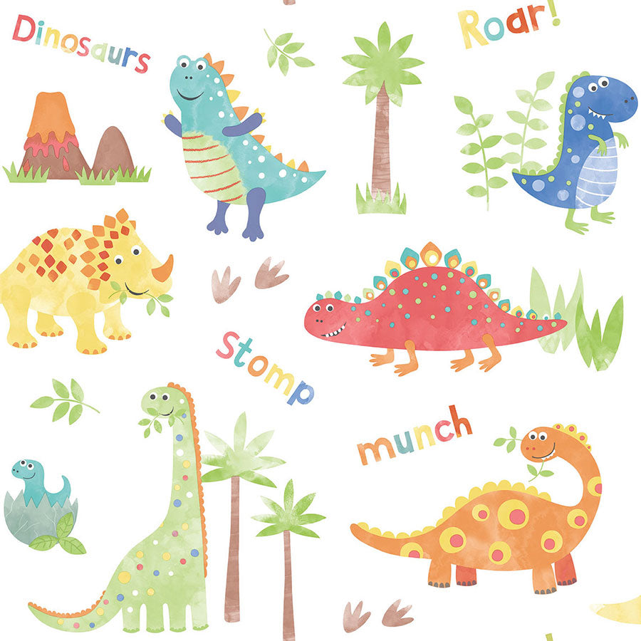 Carta da Parati Dinosauri Colorati