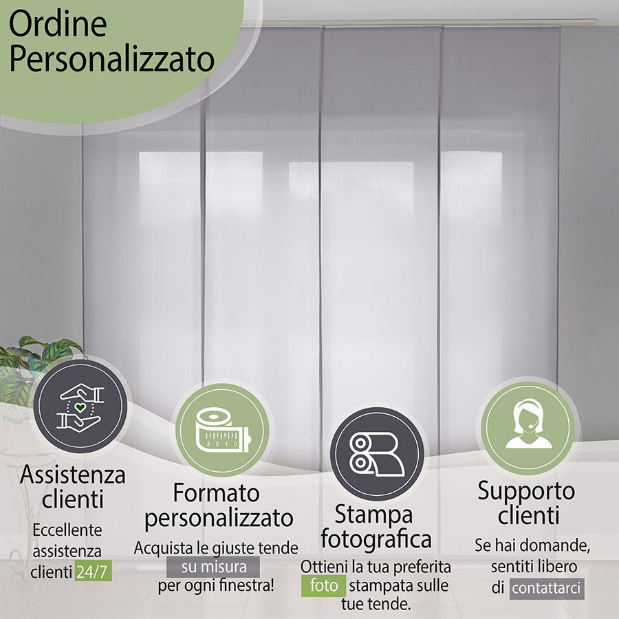 Tenda a pannello Grigio Chiaro semi-filtrante | pannello scorrevole