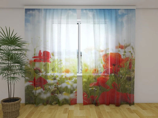Tenda classica Papaveri decorativa