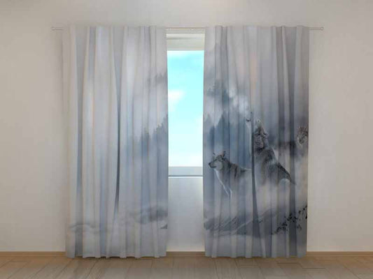Tenda classica Lupi in Inverno decorativa