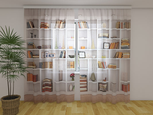 Tenda classica Libreria Bianca Moderna decorativa