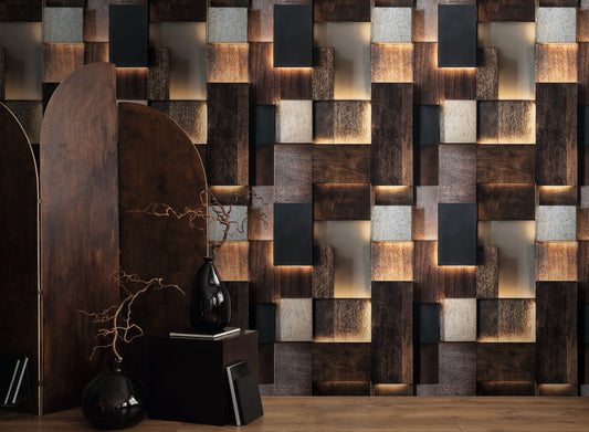 Carta da parati Wood Panels | pannello digitale in TNT