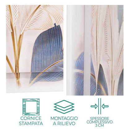 Quadro Bologna Canale delle Moline su tela con cornice decorata