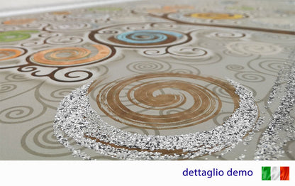 Quadro Abbraccio nell'Albero con glitter e cornice oro