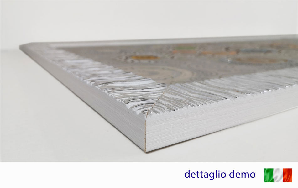 Quadro Abbraccio nell'Albero con glitter e cornice argento
