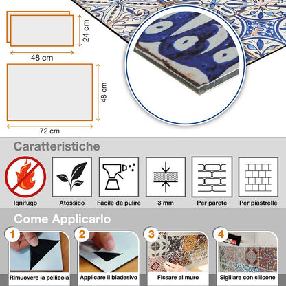 Paraschizzi cucina in alluminio Pietre Rustiche