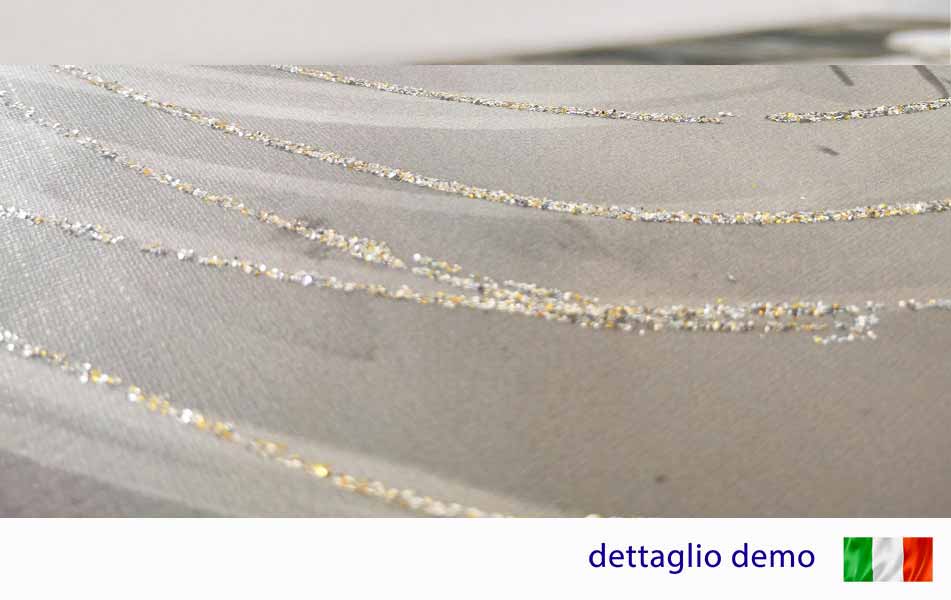 Quadro Abbraccio nell'Albero con glitter e cornice argento su tela