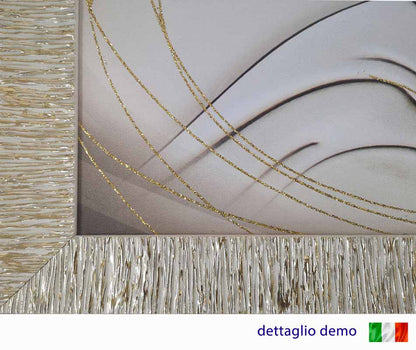 Quadro religioso Angioletti con glitter e cornice oro su tela