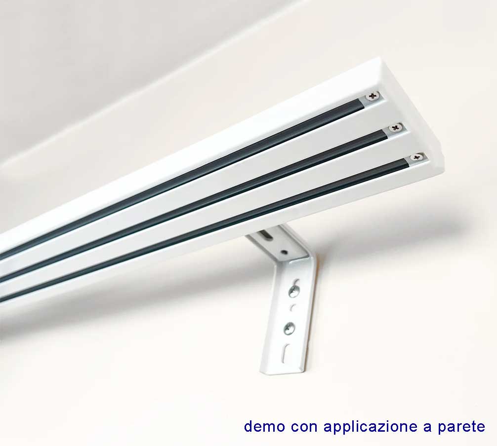 Binario a 3 vie per tende a pannelli in alluminio scorrevole