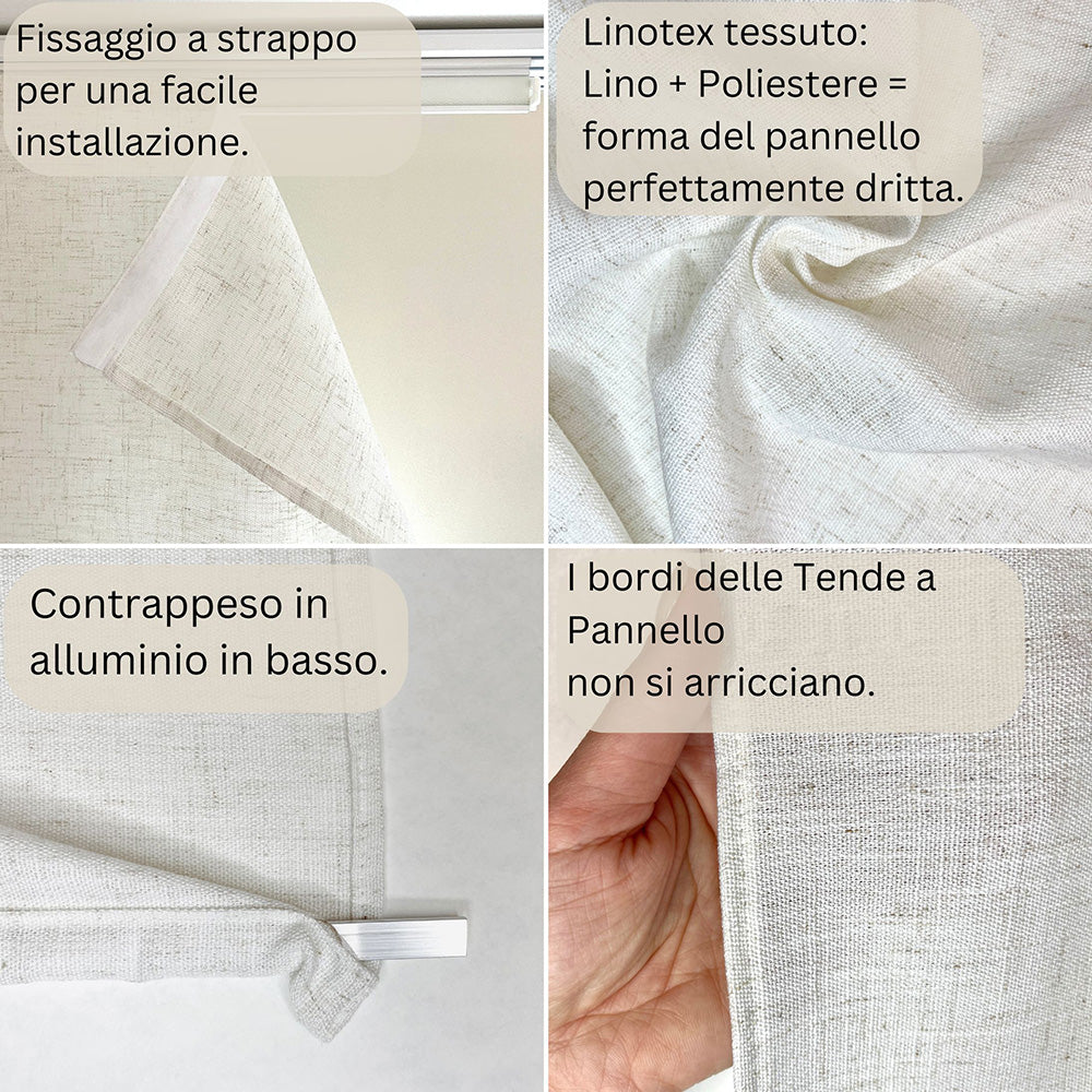 Tenda a pannello Lino semi-filtrante | pannello scorrevole