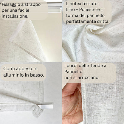 Tenda a pannello Lino semi-filtrante | pannello scorrevole