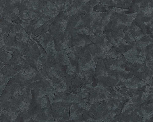 Carta da parati spatolato Nero cangiante in TNT