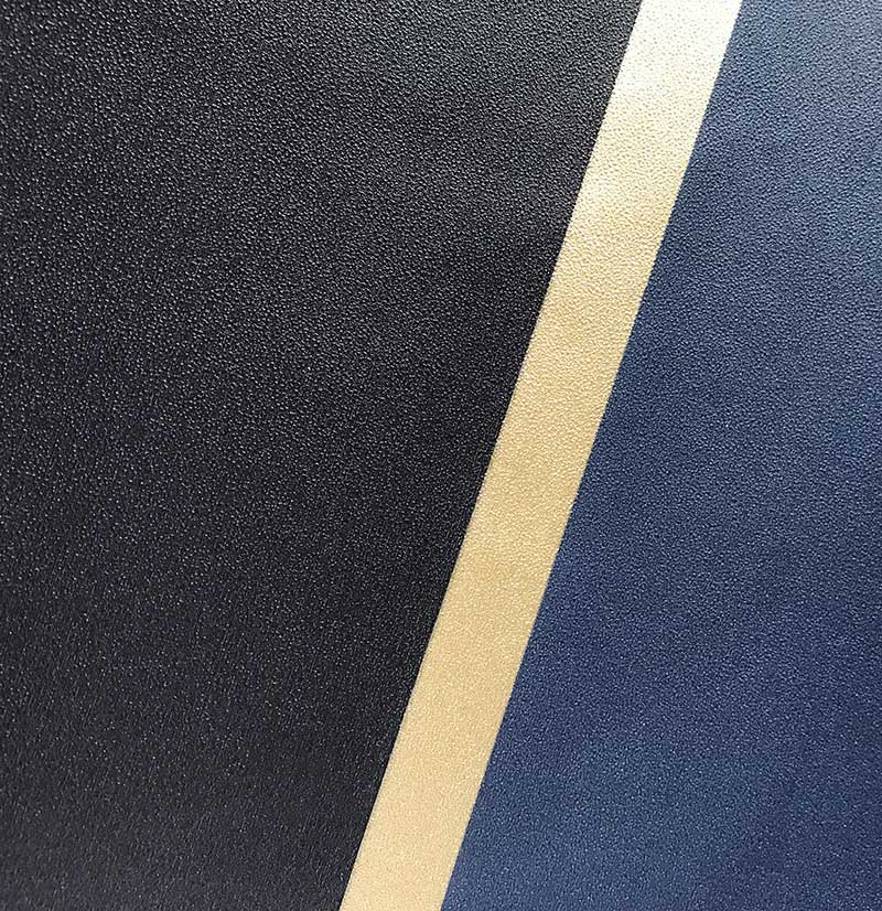 Carta da parati a righe Blu, Nero e Oro