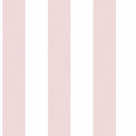 Carta da parati a righe medie Rosa e Bianco in TNT