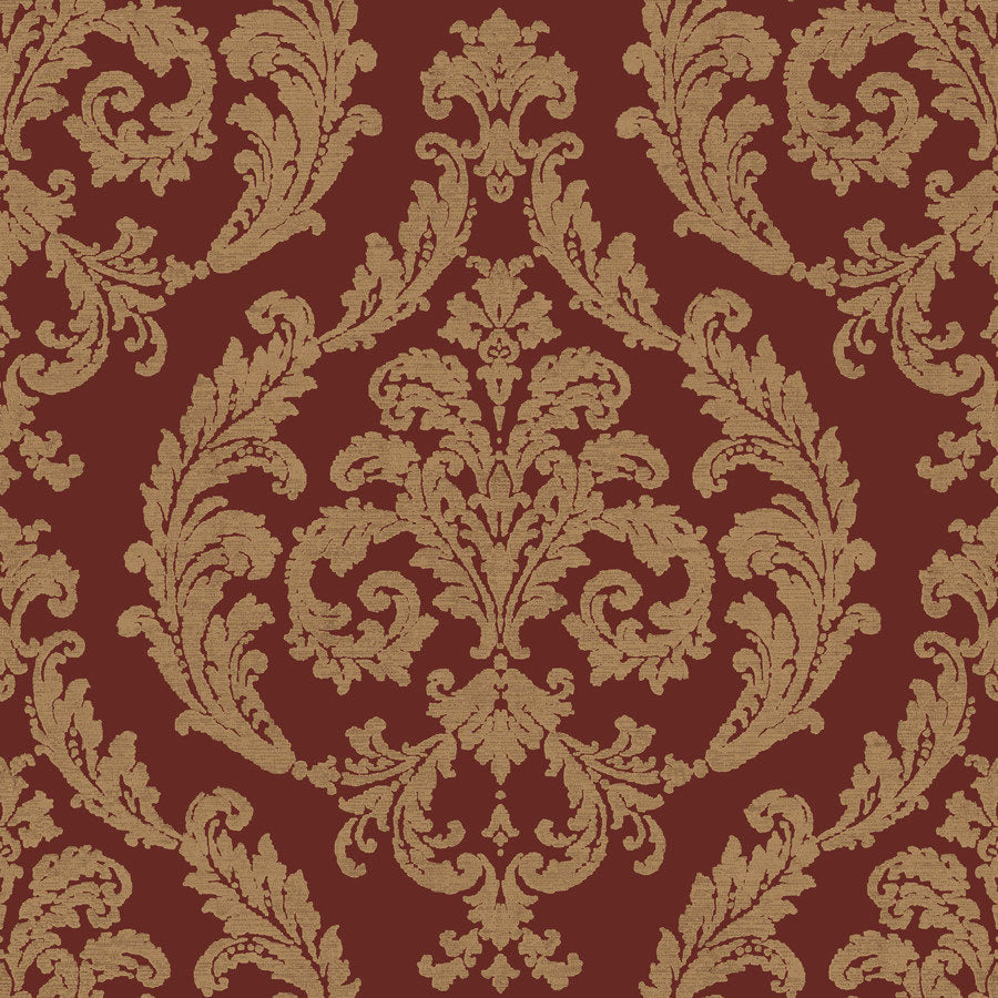 Carta da parati Damascata Residenza Rosso