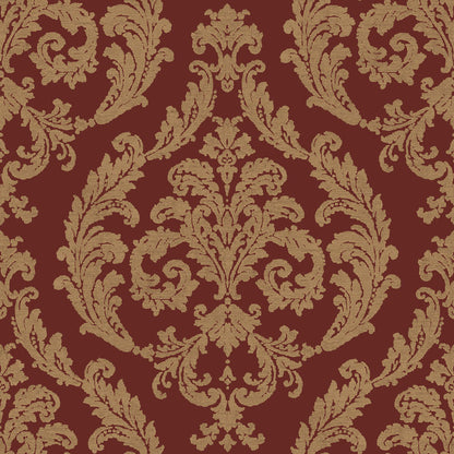 Carta da parati Damascata Residenza Rosso