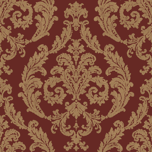 Carta da parati Damascata Residenza Rosso
