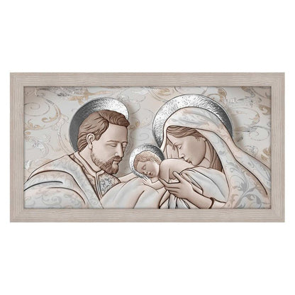 Quadro religioso Kiss Ceramic con cornice beige moderno