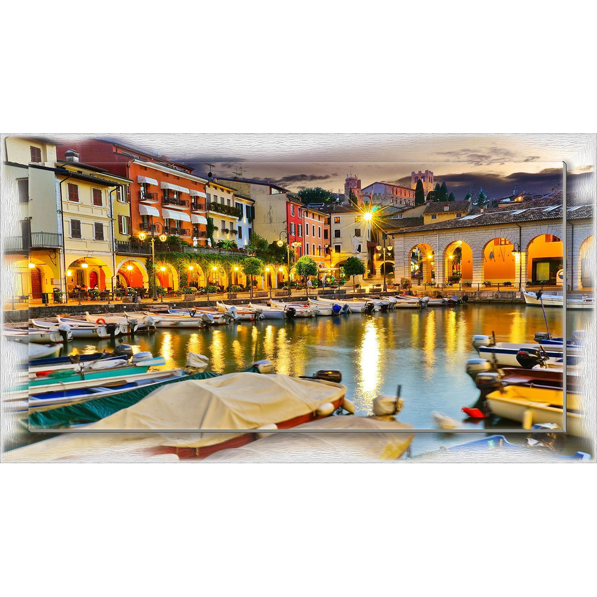 Quadro Brescia Desenzano del Garda su tela con cornice decorata