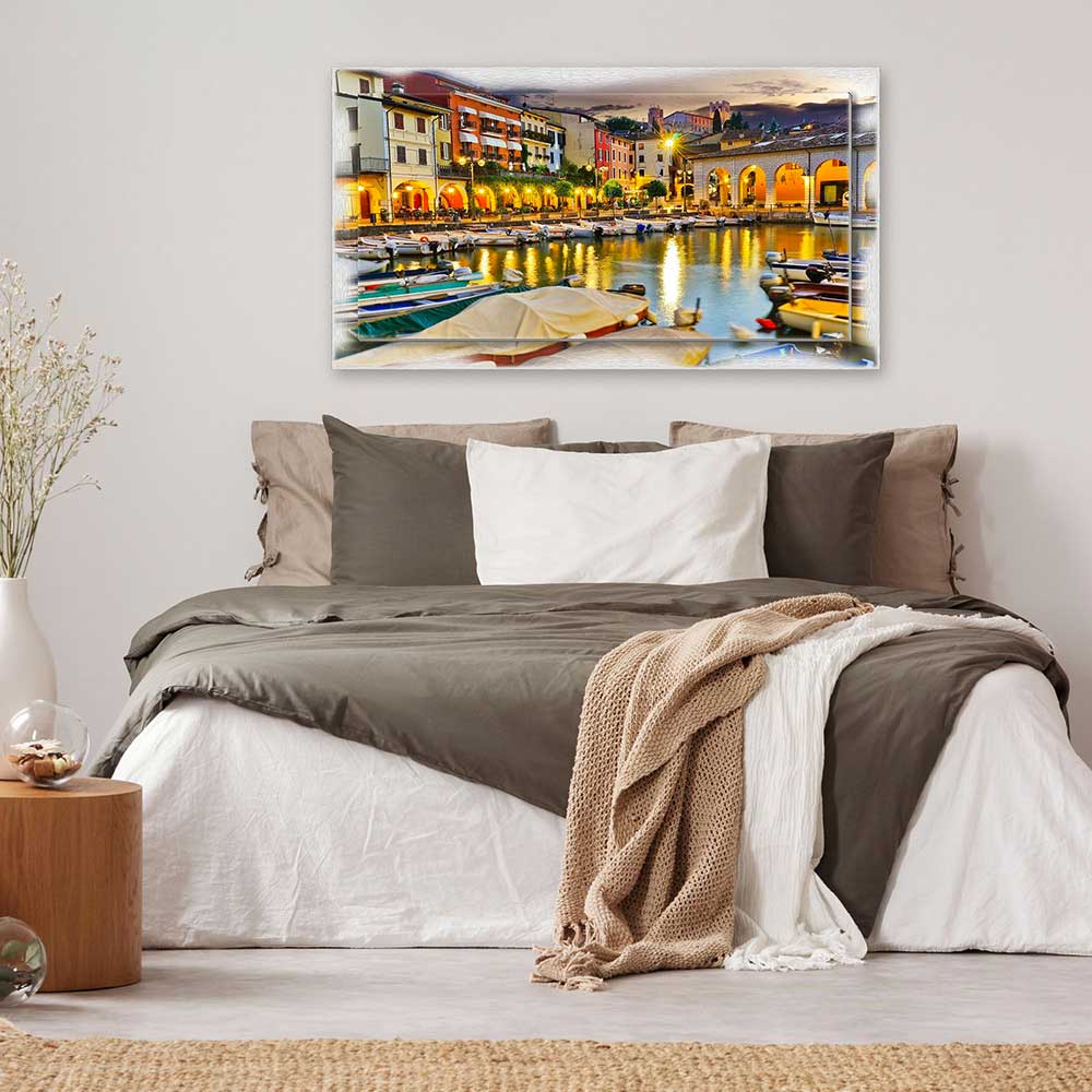Quadro Brescia Desenzano del Garda su tela con cornice decorata