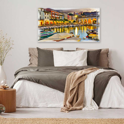 Quadro Brescia Desenzano del Garda su tela con cornice decorata