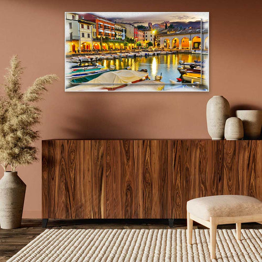 Quadro Brescia Desenzano del Garda su tela con cornice decorata