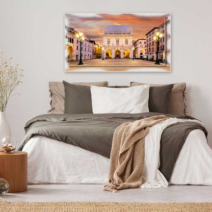 Quadro Brescia Palazzo della Loggia su tela con cornice decorata