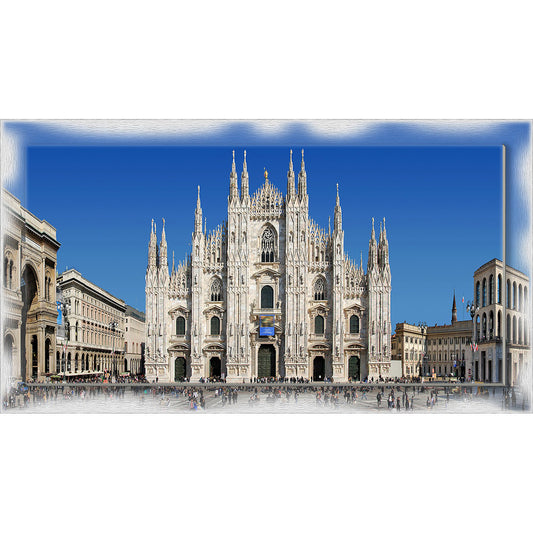 Quadro Milano Duomo su tela con cornice decorata