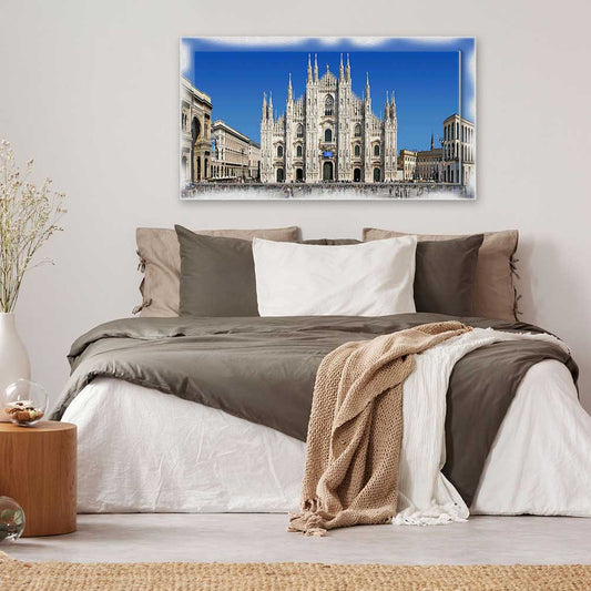 Quadro Milano Duomo su tela con cornice decorata